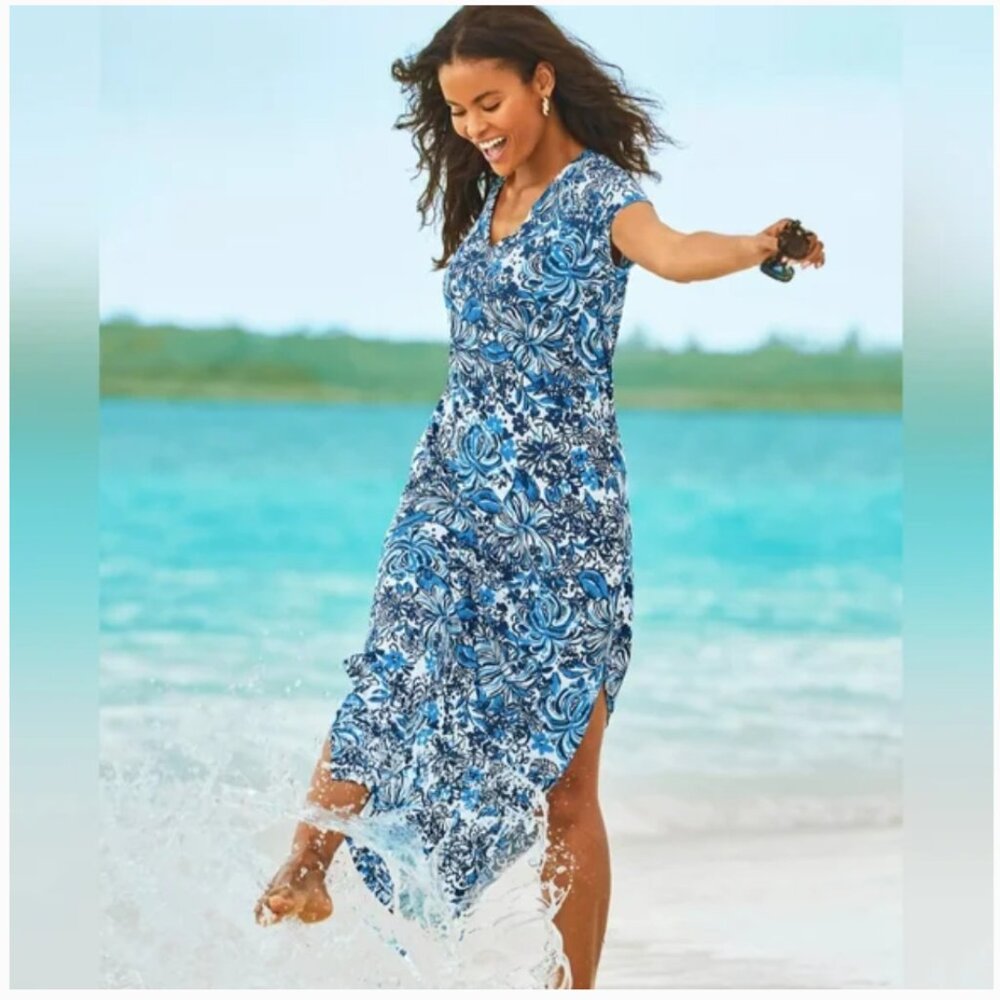 Lilly Pulitzer Etta Short Sleeve Maxi Dress Pandarama M